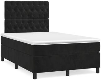 vidaXL Boxspringbett mit Matratze Schwarz 120x190 cm Samt 3270015