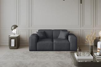 Sofa Designersofa CELES 2-Sitzer in Stoff Scala Schwarz