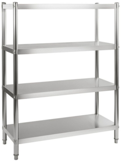 Royal Catering Standregal 120x48,5x155 cm Küchenregal Edelstahlregal Edelstahl Gastro 4 Ablagen