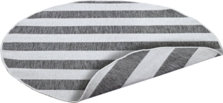 my home Teppich Alan Wendeteppich, rund, Höhe: 5 mm, Beidseitig nutzbar, Streifen, Scandi, wetterfest, für In- und Outdoor