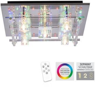 Leuchten Direkt 51365-17 KEMAL2.0 LED Deckenleuchte Kristallglas chrom 50x50cm