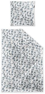 Irisette Feinbiber Bettwäsche Koala 135x200 Blätter blau petrol natur 8588-20