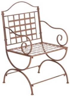 TPFGarden Gartenstuhl Loma - für Garten, Balkon, Terrasse - Farbe: antik braun (Hochwertiger und stabiler Metallstuhl aus handgefertigtem Eisen, 1 St), Balkonstuhl, Bistrostuhl - Maße (TxBxH): 53 x 56 x 92cm