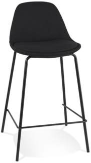 Kadima Design Barhocker schwarz | 65 cm Sitzhöhe | ergonomisch gepolstert mit Rückenlehne | Stoff Metall | bis 120 kg