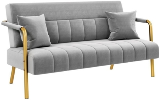 Yaheetech Sofa 1/2-Sitzer Polstersofa, Loveseat fürs Wohnzimmer, mit 2 Lendenkissen