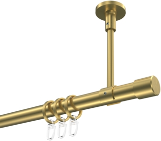 Gardinenstangen-Set Sonette Santo 320 cm (geteilt in 2 x 160 cm), 1-läufig, 20 mm Ø Messing-Optik