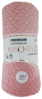 Günstige Jacquard Wohndecke » Kuscheldecke 150x200cm » Couchdecke leichter Flanell » Tagesdecke - Rosa
