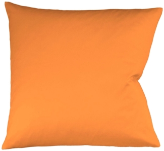 Fleuresse Mako-Satin Kissenbezug Bezug 80x80 cm uni mit RV 2044 orange