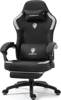 Dowinx Gaming Stuhl Stoff Massage Sessel Fußstütze Ergonomisch Schwarz