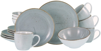 CreaTable Kombiservice Vintage Nature Stein Kombiservice 16-tlg (16-tlg), 4 Personen, Porzellan