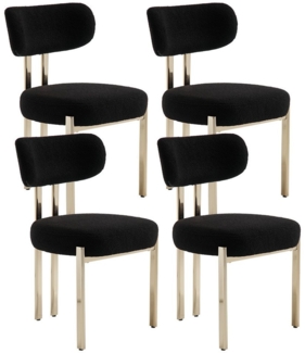 WAHSON OFFICE CHAIRS Esszimmerstuhl aus Teddystoff 2er Set Küchenstuhl mit Metallbeinen, Polsterstühle (4 St)