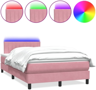 vidaXL Boxspringbett mit Matratze Rosa 120x220 cm Samt 3317120