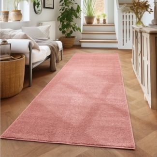 Carpettex Veloursteppich Unicolor - Einfarbig, Läufer, Höhe: 11 mm, Einfarbig Kurzflor Teppich Wohnzimmer verschiedene farben und größen