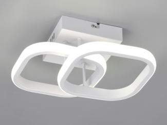 LED Decken- und Wandleuchte KASIA, 2 Quadrate Metall Weiß, Breite 26,5cm