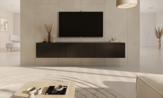 Bjird Lowboard TV-Schrank "Dallas" Hängendes TV-Board mit Push-to-Open Fronten 180 cm, Modernes TV-Möbel mit Kabeldurchlass und Soft-Close-System