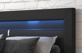 Boxspringbett Repos mit LED und USB 140x200 Schwarz H2