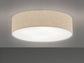 FISCHER & HONSEL LED Deckenleuchte, Dimmfunktion, LED wechselbar, Warmweiß, Große Designklassiker Stoff-Lampe Decke Lampenschirm Beige rund Ø 60cm