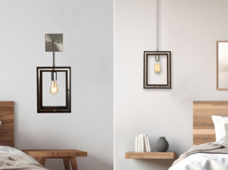 Hängende LED Wandleuchte 2 in 1 Wand- & Pendelleuchte, 4-stufig verstellbar
