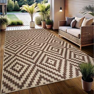 OTTO home Teppich Cordoba auch als Läufer erhältlich, rechteckig, Höhe: 3 mm, In- und Outdoor geeignet, Sisal-Optik, Wetterfest & UV-beständig, Boho