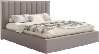 Selsey 'Togents' Polsterbett 140x200 mit Veloursbezug und Bettkasten, Braun