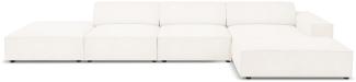 Micadoni 5-Sitzer Boucle Ecke rechts Sofa Jodie | Bezug Beige | Beinfarbe Black Plastic