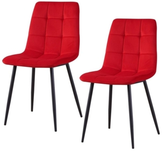 HTI-Living Esszimmerstuhl Stuhl Mesa Velvet Rot (Set, 2 St), Esszimmerstuhl Samt