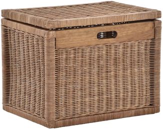 Krines Home Aufbewahrungskorb Hoher Korb mit Deckel Rattan geflochten Regalkorb Aufbewahrungsbox