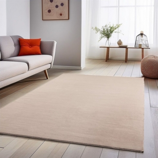 SIMPEX24 Teppich Unicolor - Einfarbig, Läufer, Höhe: 7 mm, Kurzflor Rund Teppich Anti Rutsch Rückseite Waschbar Flauschiger