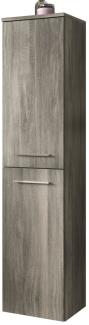 Badezimmer Hochschrank Jacky in grau Rauchsilber 30 x 136 cm