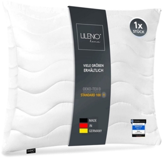 LILENO HOME Kopfkissen - gestepptes Kissen in verschiedenen Größen - Made in Germany, Füllung: 100% Polyester, Rückenschläfer, Seitenschläfer, Bauchschläfer, Spar-Set, 1er Set, Kopfkissen 65x65 cm, allergikergeeignet, Bettkissen oder Dekokissen