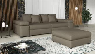 Big Sofa Megasofa Riesensofa AREZZO inkl. Hocker Stoff Now or Never Milchkaffee