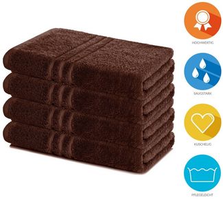 Lavea Duschtücher 4er Set Duschtuch 70x140 cm, Elena Frottee Handtücher, (Set, 4-St), Dusch-Handtuch, 500 g/m² Frottier, weich & saugstark, pflegeleicht