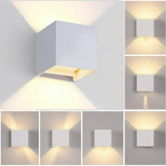 LETGOSPT Wandleuchte 2x LED Wandleuchten 7W Wandlampe Auf und ab Einstellbarer Lichtstrahl, LED fest integriert, Warmweiß, LED Wandlampe mit Bewegungsmelder,für Wohnzimmer, Hallen, Gaststätten