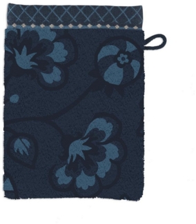 PiP Studio Waschhandschuh Jasmin Jaquard Waschhandschuh dark blue 16x22 cm (1 Stück), Baumwolle (325889)