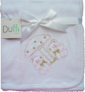 Duffi Baby 5361-06 Decke bestickt, 100% Baumwolle, 70x70 cm