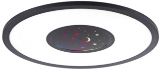 LED Deckenlampe, Fernbedienung, RGB Mond/Sterne, Drehplatte, D 40 cm