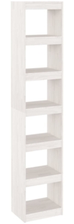 vidaXL Bücherregal/Raumteiler Weiß 40x30x199 cm Massivholz Kiefer 808154