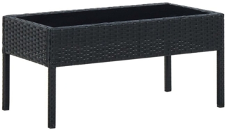 vidaXL Gartentisch Schwarz 75x40x37 cm Poly Rattan 45904