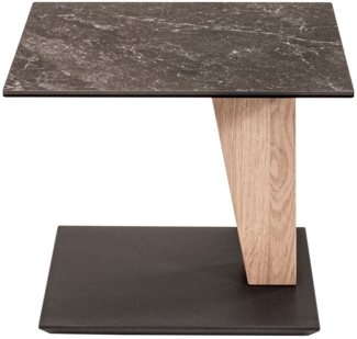 Beistelltisch 5731-KNE-WEIX / Hydro-Lift Beistelltisch , Schwarz, Holzfarben , 55 x 47 x 47 cm