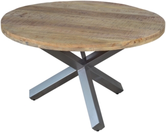 Esstisch rund Mangoholz massiv 130 cm silber RUNIS 524400