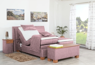 Meisterbetten Boxspringbett Like 100x220 in MS-Alt Rose, Matratzenbezug Nano, Ergoflex-Topper