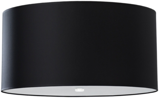 Deckenleuchte, Schwarz, Weiß, Stoff, Glas, Stahl, L 50 cm