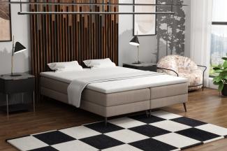 Boxspringbett Schlafzimmerbett BREST 120x200cm Stoff Soro Cappuccino