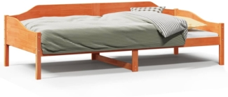 vidaXL Massivholzbett ohne Matratze Wachsbraun 80x200 cm Kiefernholz 850913