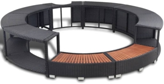 vidaXL Whirlpool-Umrandung Schwarz Poly-Rattan 41454