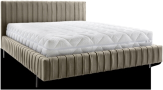 Eltap Bett Plissa (Nube 20) 180x200 Metallrahmen, Gaslift, Box, Hellbraun, 212 x 102 x 180 cm