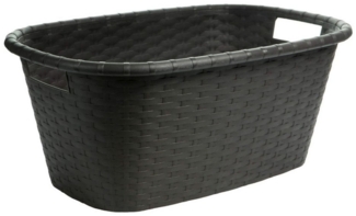 Centi Wäschewanne Ergonomischer Wäschekorb mit Griffen schwarz (1er-Set), Waschschüssel mit Griffen