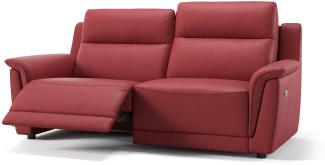 Sofanella Dreisitzer Ledersofa MALITO Relaxsofa Ledercouch in Rot