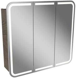 Lanzet M9 Spiegelschrank 80 cm mit umlaufender LED-Beleuchtung, Dunkelbraun