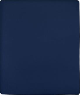 vidaXL Spannbettlaken Jersey Marineblau 90x200 cm Baumwolle 136230